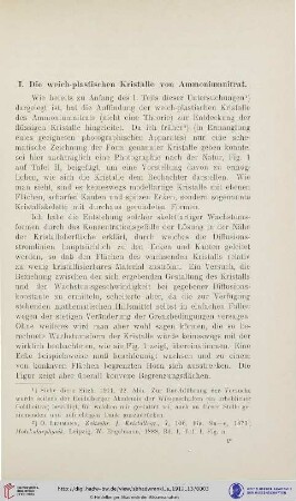 I. Die weich-plastischen Kristalle von Ammoniumnitrat