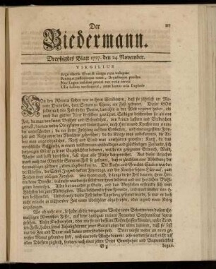 Dreyßigstes Blatt 1727. den 24. November