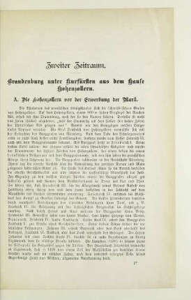 Zweiter Zeitraum. Brandenburg unter Kurfürsten aus dem Hause Hohenzollern