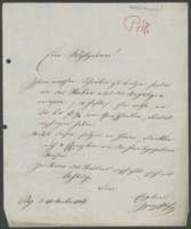 Brief von Ignaz Pöch an Unbekannt