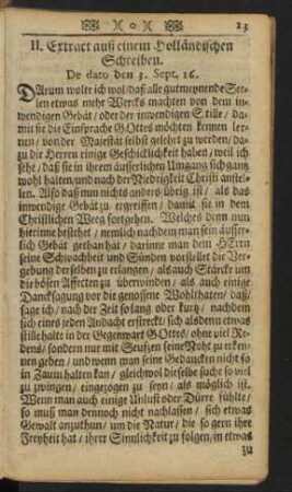 II. Extract auß einem Holländischen Schreiben.