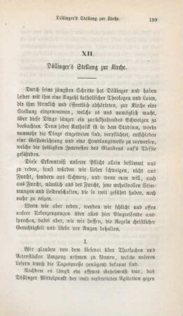 199-208 Döllinger's Stellung zur Kirche : I.