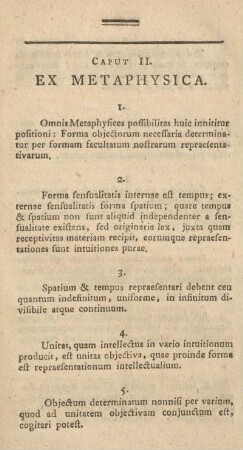 Caput II. Ex metaphysica.