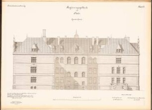 Regierungsgebäude, Stade: Ansicht vom Garten 1:100