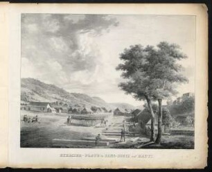 Exercier-Platz in Sans-Souci auf Hayti (Lithographie)