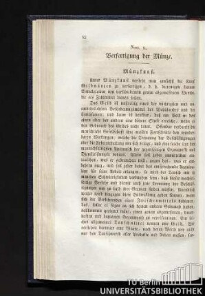 Nro. 9. Verfertigung der Münze.