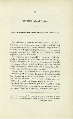 Extraits analytiques.