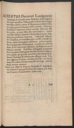 Albertus Degener Landgravius Thuringiae ...