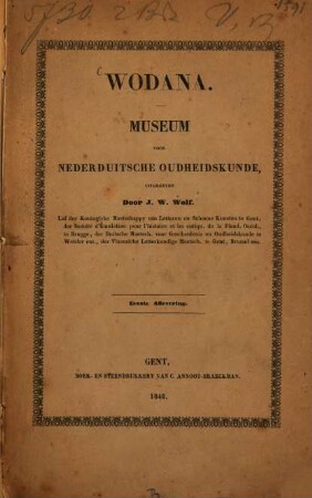 Wodana : Museum voor Nederduitsche Oudheidskunde