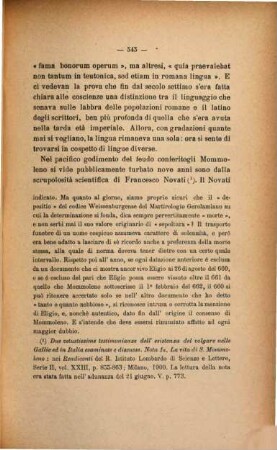 S. Mommoleno e il linguaggio romanzo : (Mummolenus.)