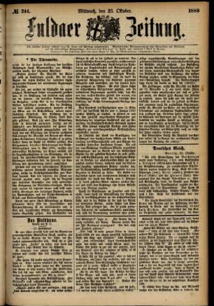 Ausgabe vom Mittwoch, den 23. Oktober 1889.