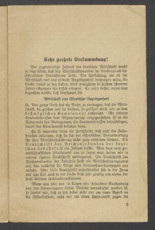 Sehr geehrte Versammlung!