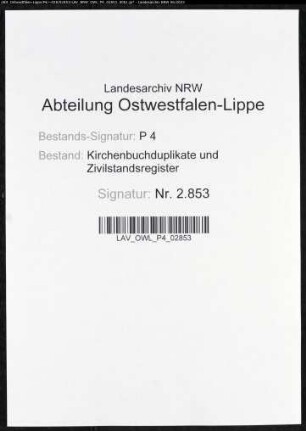 Kirchenbuchduplikat der evangelischen großen Mariengemeinde (GHT 1819-1840). (Gemeinde: Lippstadt, evangelische große Mariengemeinde)