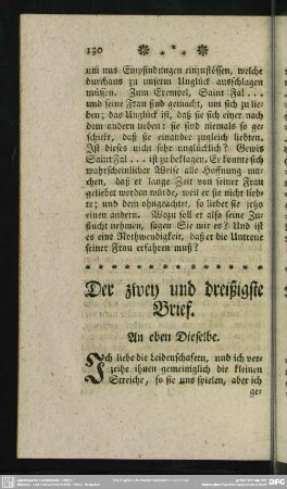 Der zwey und dreyßigste Brief. An eben Dieselbe