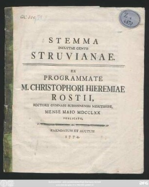 Stemma Inclytae Gentis Struvianae