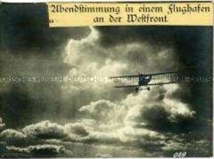 Doppeldecker vor Sonnenuntergang