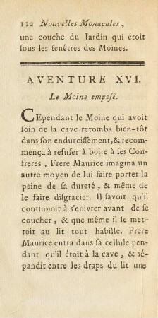 Aventure XVI. Le Moine empesé