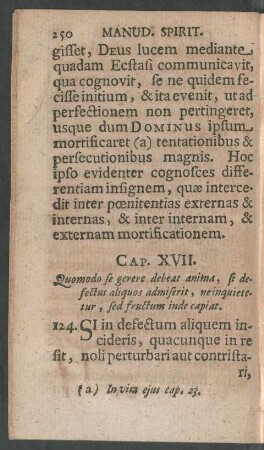 Cap. XVII. Quomodo se gerere debeat anima, si defectus ...