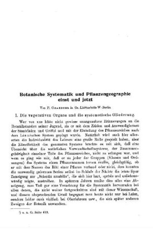 Botanische Systematik und Pflanzengeographie einst und jetzt