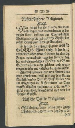 Auf die Dritte Religions-Frage