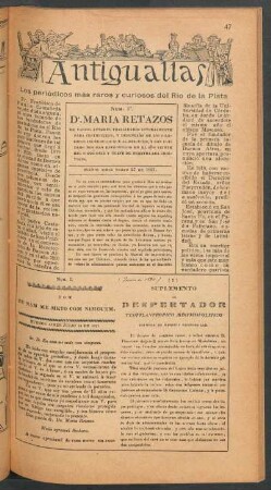 Antiguallas : Los periodicos más raros y curiosos del Rio de la Plata