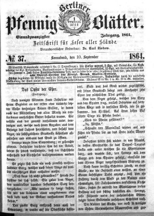 No. 37, Sonnabend, den 10. September 1864