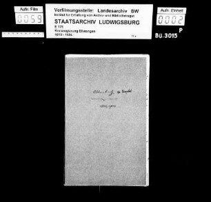Schuldenwesen der Gesamtgemeinde Tüngental sowie der Teilgemeinden Otterbach, Veinau und Wolpertsdorf