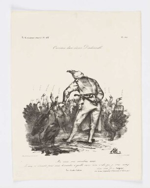 Ouverture d’une séance dindonelle, erschienen in: "La Caricature", Nr. 165, Paris 1833