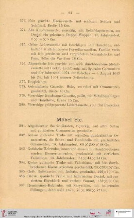 Möbel etc. (Nr. 381 - 400)