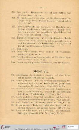 Möbel etc. (Nr. 381 - 400)