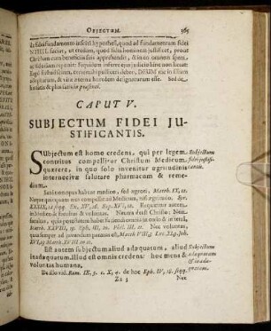 Caput V. Subjectum Fidei Justificantis.