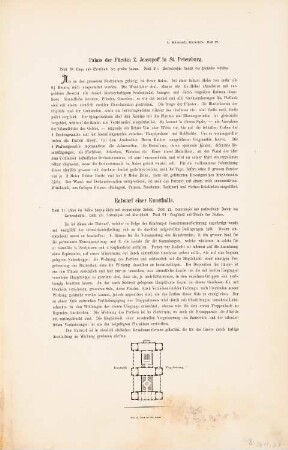 Erläuterungen: Erläuterungen zu Palais der Fürstin Z. Yussupow, St. Petersburg und Kunsthalle (aus: Entwürfe von Bohnstedt, Heft I-VIII, 1875-1877)