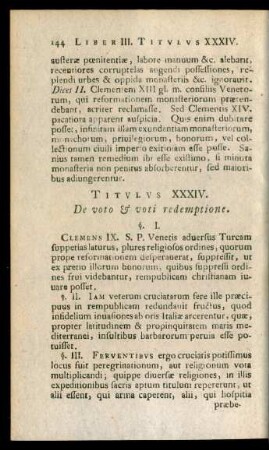 Titulus XXXIV. De voto & voci redemptione.