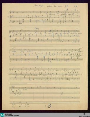2 Vocal pieces. Sketches - Mus. Hs. 1316 : V, pf