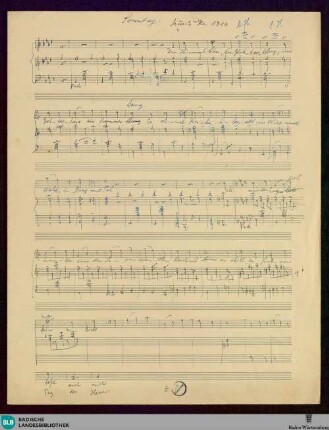 2 Vocal pieces. Sketches - Mus. Hs. 1316 : V, pf