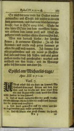 Epistel am Michaelis-tage