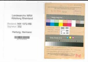 Entnazifizierung Hermann Hartung , geb. 16.03.1909 (Schweisser)