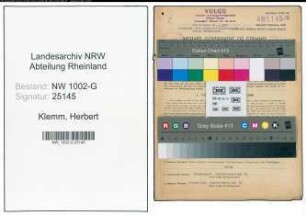 Entnazifizierung Herbert Klemm, geb. 29.04.1895 (Vulkaniseur)