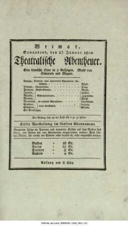 Theatralische Abentheuer