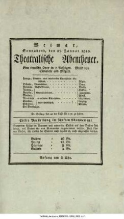 Theatralische Abentheuer