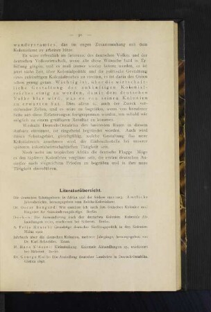 Literaturübersicht.