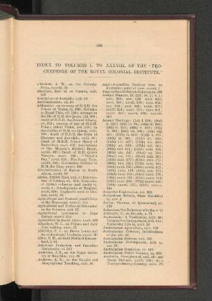 4. Index to Vols. I to XXXVIII. of the Proceedings of the Institute.