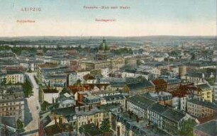 Leipzig: Panorama-Blick nach Westen ; Konzerthaus ; Reichsgericht