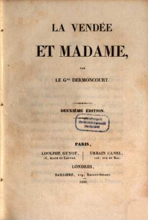 La Vendée et Madame
