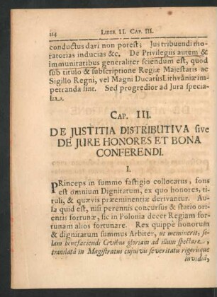 Cap. III. De Iustitia Distributiva sive De Iure Honores Et Bona Conferendi.