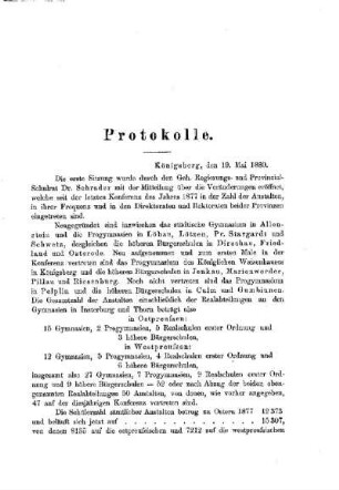 Eröffnungssitzung : [Protokolle]
