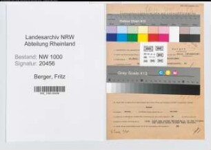 Entnazifizierung Fritz Berger, geb. 25.02.1900 (Angest.)