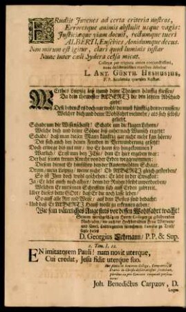 Werthes Leipzig daß itzund deine Thränen häuffig fliessen/ [...]