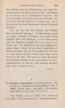 505-511 [Rezension] Lipsius, Richard Adelbert, Die apokryphen Apostelgeschichten und Apostellegenden