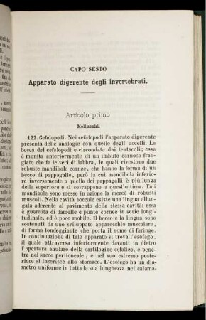 Capo Sesto. Apparato digerente degli invertebrati
